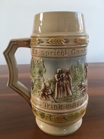 Hibátlan Sitzendorf porcelán söröskorsó