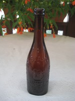 Bécsi sörös üveg  , barna  26,5 x 7 cm , R. Glazer  II. Erzherzog  Carl platz  10. Wien