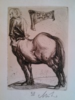 Müller Árpád: A legyőzött kentaur (Ex libris)