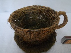 Csésze - Óriás  fémvázas kaspó, 22 x 11 cm