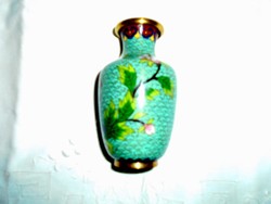Rekesz (Cloissoné) zománc váza 10,5 cm 