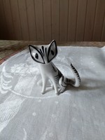 Hollóházi op-art macska kézzel festett, jóóópofa!