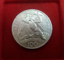 Nagyon szép Csehszlovák ezüst 100 Korona 1948, 14 g.