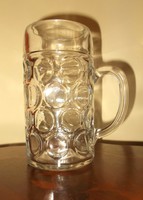 1l-es sörös üveg pohár,korsó,krigli.
