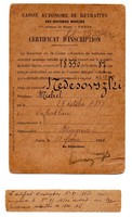 Bányászok Önkéntes Nyugdíjpénztára Párizs Regisztrációs Igazolás 1925