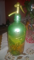 Nagyon ritka, gyönyörűen festett szódás üveg 1950-ből, Kőbányai sörgyár 1 liter