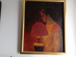 Ott Zoltán /1881 évben született".Cigarettázó hölgy" festménye