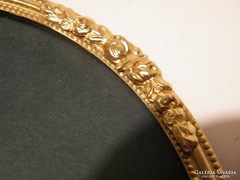 Arany színű fém kerek asztali-fali tükör