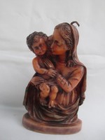 Mária gyermekével,viasz gyertya.12,5 cm