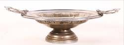 Art Deco Fruit Bowl with Metal Decorations, with Pedestal