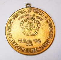 Kuba, XI. Világifjúsági és diákofesztivál 1978 érem.