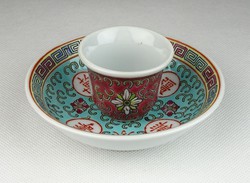 0S768 Kínai porcelán szakés pohár és tányér