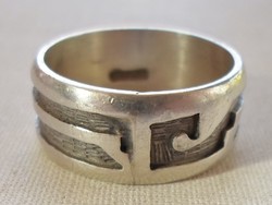 Szép régi nagyméretű uniszex ezüst gyűrű 65-ös