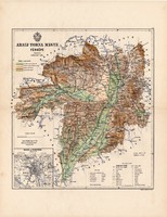 Abaúj - Torna megye térkép 1888, Magyarország, vármegye, atlasz, Kogutowicz Manó, 43 x 56 cm, Kassa