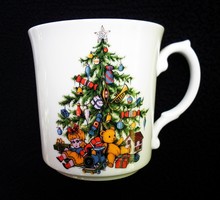 Vintage angol karácsonyi csésze macis