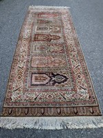 Kayseri gyönyörű kazettás kézi csomózású selyem szőnyeg 303cmx99cm