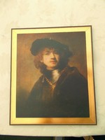 Rembrandt nyomat aranyozott keretben.39x34 cm