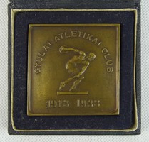 0S909 Gyulai Atletikai Club bronz plakett
