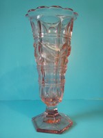 Pink glass vase art deco