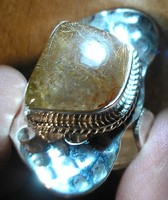 925 ezüst gyűrű, 18,1/56,9 mm, állítható, rutilkvarccal