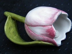 Tulipán formájú asztali kerámia csengő, harang