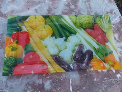 Üvegtálca-kínáló zöldségekkel 39x22 cm-ajándékba is