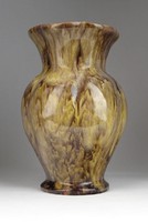 0T285 Folyatott mázas art deco kerámia váza 22 cm