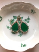Smaragdzöld csoda- török stílusú fülbevaló- francia kapoccsal