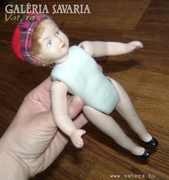 Old doll - ceramic or porcelain 23 cm