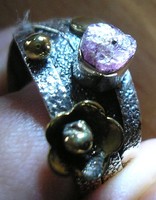 925 ezüst gyűrű, 19,1/60 mm, pink turmalinnal