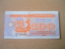 UKRÁN UKRAJNA 100 KUPON 1992