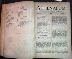 Athenaeum, társadalmi, politikai, művészeti, és irodalmi hetilap.Pest 1873.1-13 sz.