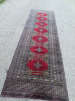 Szignós Bokhara gyönyörű kézi csomózású gyapjú szőnyeg 280cmx82cm