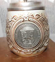 Gerz brand cup with a lid with a Bavarian embossed police tin inscription