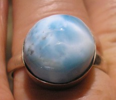 925 ezüst gyűrű 18,9 mm, új, larimárral