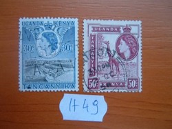 TANKANYIKA KENYA UGANDA 30-50 CENT II.ERZSÉBET 1954  2 DB H49