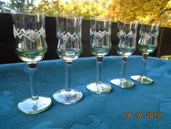 Antique iridescent silver, hand-painted enamel flower pattern, base glass 12 cm