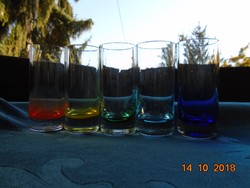 5 Murano colored glass glasses 9 cm