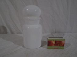Üveg - NAGY -  Vakító fehér tejüveg fűszertartó 15 x 7 cm hibátlan