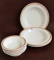Alföldi csíkos menzai porcelán tányér 7db