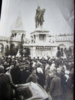 STROBL ALAJOS 1906 SZENT ISTVÁN KIRÁLY LOVAS SZOBOR FELAVATÁS BUDA VÁRNEGYED FOTÓ LAP