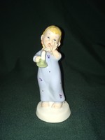 Royal dux gyertyás kislány porcelán figura