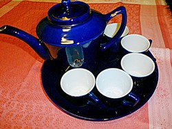 6 Eyes. Oriental pattern coffee set with serving bowl