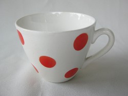 Gránit kerámia piros pöttyös kávés csésze bögre