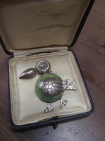 Régi mexikói ezüst madaras bross-medál