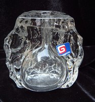 Georgshütte különleges tömb üvegváza a 60-as évekből