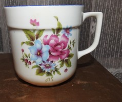 Old floral marked cocoa mug / tea mug / cup