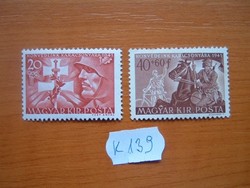 MAGYAR KIR. POSTA 20+40 FILLÉR 1941 A katonák karácsonyi ajándéka VEGYES 2 DB  K139