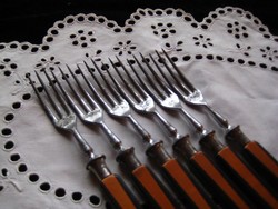 Antik villák , ébenfa nyéllel  6 db  15,7 cm