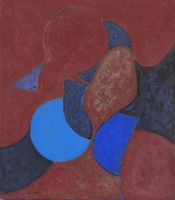 Baska József - Összekapcsolódás 32 x 28 cm olaj, farost 1994